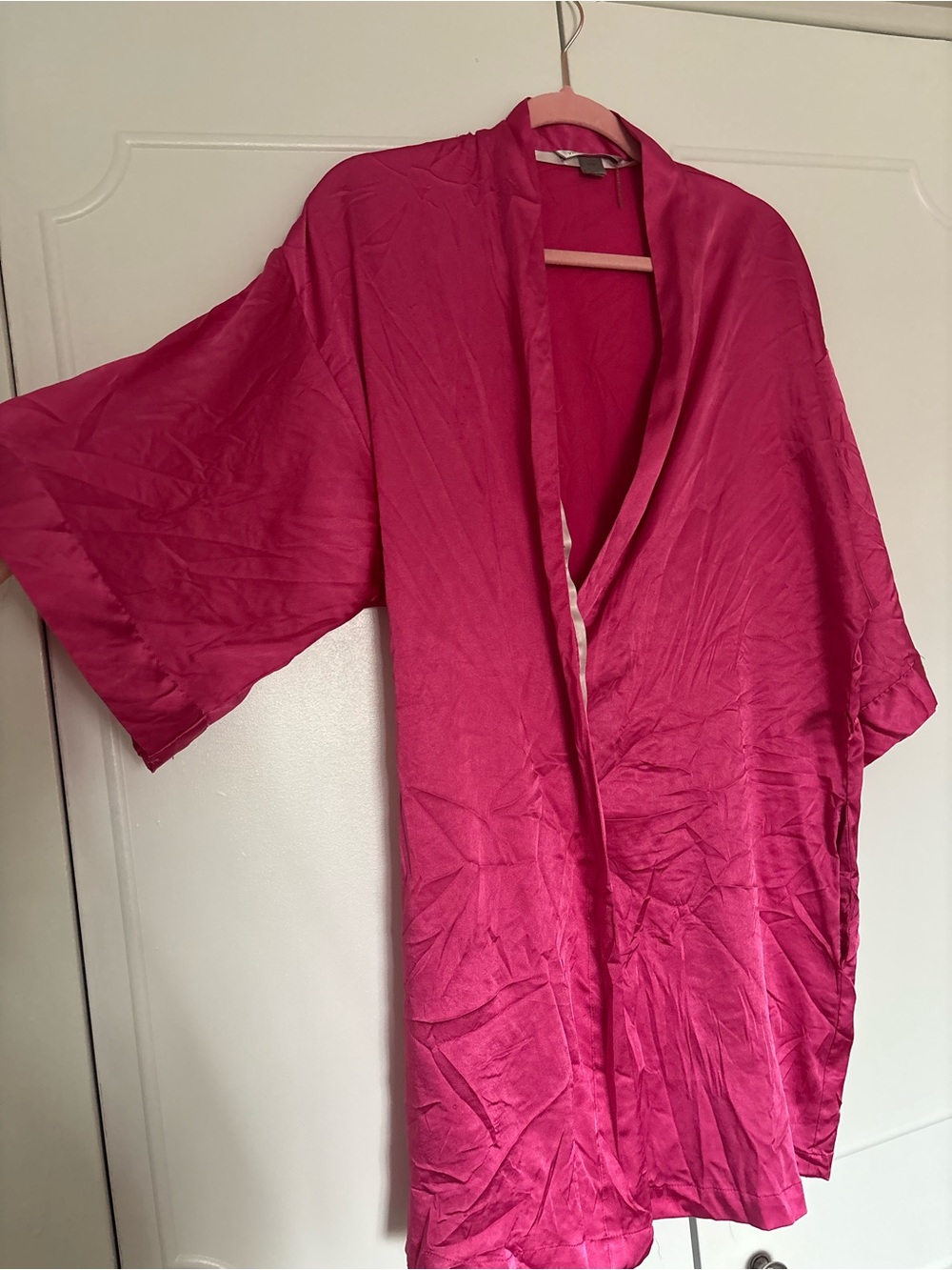 Victoria's Secret Hot Pink Satin Robe